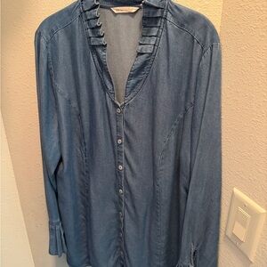Soft Surroundings Blue Denim Blouse